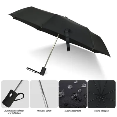Produktbild von Taschenregenschirm Regenschirm, Umbrella Schirm mit Auf-Zu-Automatik, Taschenschirm
