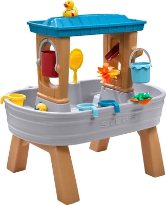 Produktbild von Step2 Rain Showers Splash Tub Wasserspieltisch | Großer Wassertisch mit 13-teiligem Zubehörset | Garten Wasser Spieltisch für Kinder in Grau & Braun