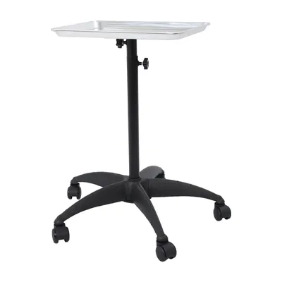 Productafbeelding van Werkwagen, hoogte verstelbaar van 70-110 cm, met plateau, geschikt voor schoonheidssalons, kappers, cosmetica, mobiele kar, trolley, salontafel, spa-trolley, kapperszaak, bijzettafels, beautywagen, serveerwagen (zilver)