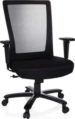 Produktbild von hjh OFFICE XXL Drehstuhl XXL EXTENDER Bürostuhl gepolstert bis 150 kg belastbar mit Armlehnen (höhenverstellbar) Stoff / Netzstoff für Büro, Zuhause