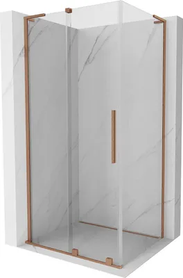 Produktbild von Mexen Velar L Duschkabine verschiebbar 90 x 85 cm, transparent, gebürstetes Kupfer - 871-090-085-03-65