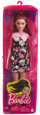 Produktbild von Puppe Barbie Fashionistas, brünett, mit Blumenkleid