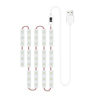 Obrázek produktu pro 14dílná sada LED osvětlení pro kosmetické zrcátko s inteligentním senzorovým ovládáním, včetně 1,5 m USB kabelu a stmívatelných LED pásků