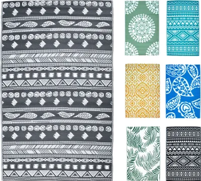 Produktbild von JACK Outdoor Teppiche Terrassenteppich Außenteppich 120x180cm Terrasse Balkon Teppich Garten Außen Lotus Effekt, Farbe:India Anthrazit