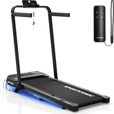 Image de Tapis de course électrique Loopband, vitesse de 12 km/h, surface de course de 109 cm, avec écran LED, pour une utilisation à domicile