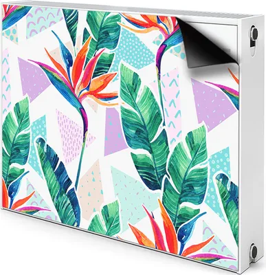 Produktbild von Magnet Radiator Magnet Mat Heizkörperverkleidung Heizkörper-Abdeckung Heizung 100x60 cm  - Tropisch, flora