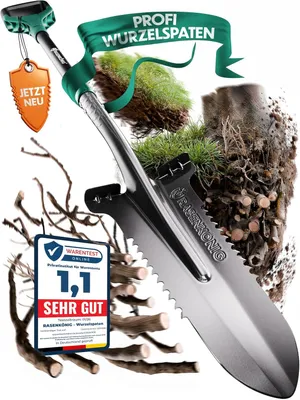 Productafbeelding van Pro met wortelzaag, testwinnaar, wortelspade voor tuinieren, met 20 zaagtanden, ergonomische handgreep en brede staprand