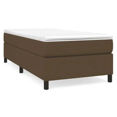 Zdjęcie produktu dla vidaXL Łóżko sprężynowe z materacem ciemnobrązowe 90x190 cm tkanina