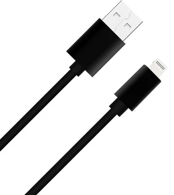 Image de Câble USB A / Lightning 2.4A 1m FastCharge 12W Noir WOW