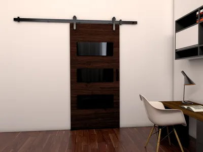 Produktbild von Minio, Schiebetür "LIFT", Zimmertür, 76 cm, schwarze decorative Elemente, Wenge