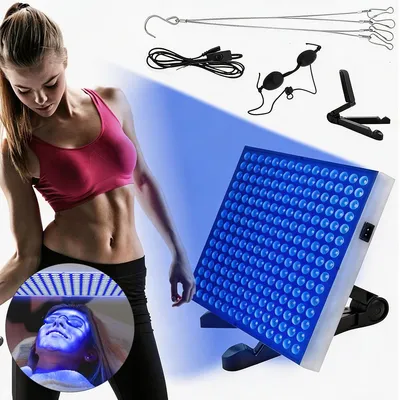 Produktbild von 45WHeim-Sonnenbank mit 225×460nmLEDs,Gesichts-Solarium mit klappbarem,verstellbarem Ständer & Haken,geeignet für Körper-und Gesichtsanwendung zu Hause