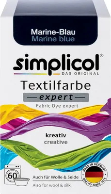 Produktbild von simplicol Textilfarbe expert, DIY Färbemittel für Stoff in verschiedenen Farben, Farbe:Marine-Blau (1708), Größe:1er Pack