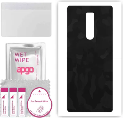 Produktbild von apgo Rückseite Schutzfolie, Skin, kompatibel mit Sony Xperia 1, Hinten Displayschutzfolie aus Vinylfolie, kratzfest, einfache Montage - Schwarzes Tarnmuster