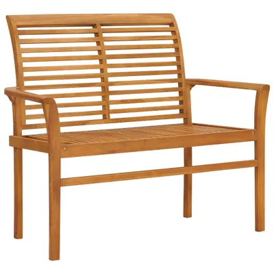 Produktbild von The Living Store Gartenbank mit Anthrazit Auflage 112 cm Massivholz Teak