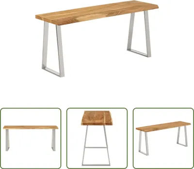 Produktbild von The Living Store Bank Baumkante 105 cm Massivholz Akazie