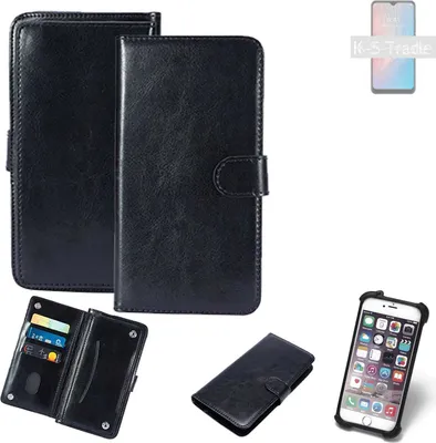 Produktbild von K-S-Trade 360° Hülle kompatibel mit ZTE Axon 10 Pro 5G schwarz Kunstleder Case BookCase WalletCase Kunstlederederhülle Handyhülle, Rundumschutz