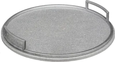 Obrázek produktu pro Stříbrny dekorativní podnos s úchyty, Ø 37,5 cm