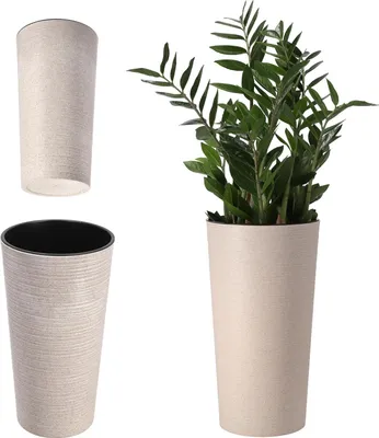 Produktbild von Elegante Blumentopf mit herausnehmbarem Einsatz - Nachhaltiger Blumentopf für Büro und Garten (30 cm)