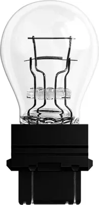 A close-up studio shot of a car light bulb with a black base.