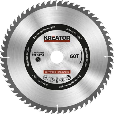 Produktbild von Kreissägeblatt Ø 254 x 30 x 3 mm 60 Zähne Holzsägeblatt + 3 Reduzierringe