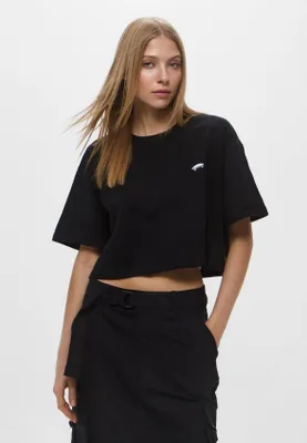 Immagine prodotto di vans t-shirt donna vans vn000p5qblk1 w- salton tee crop black