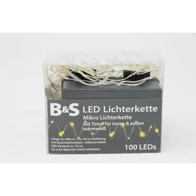Image de Micro guirlande lumineuse LED 100 LED avec minuterie pour l'intérieur et l'extérieur