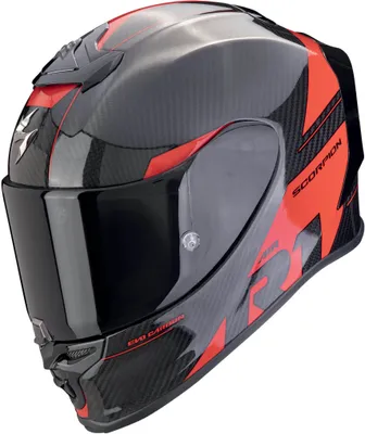 Produktbild von Scorpion EXO-R1 Evo Carbon Air Rally Helm, schwarz/rot, S (55/56)