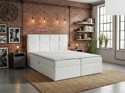 Produktbild von Boxspringbett TIVOLI Nordelo Flow 15 Weiß - 180x200 - modern, mit Topper und Bettkasten