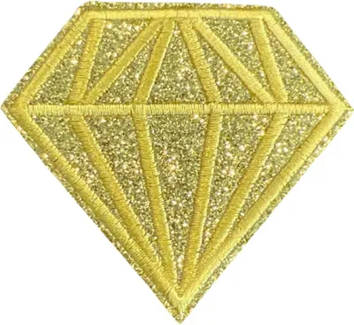 Produktbild von Diamantgold glitzernder Emblem-Aufnäher zum Aufbügeln