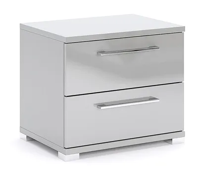 Produktbild von Nachtkommode Megy 2 Schubladen, Hochglanz Schynszilla, 55x47x40 cm – Modernes Design für Schlafzimmer