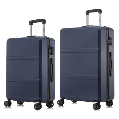 Produktbild von yonsly Premium Reisekoffer TSA-Schloss,YKK-Reißverschluss Hartschalen-Koffer Kabinenkoffer Rollkoffer Suitcase Handgepäck (Dunkelblau, L-XL-Set)