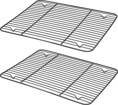 Image de Planche rectangulaire de cuisson et de refroidissement, lot de 2, 29,7 x 23 x 1,5 cm, pour la cuisson, les grillades et le refroidissement, résistante à la corrosion et facile à nettoyer