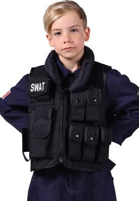 Produktbild von T2963-0100 schwarz Kinder SWAT Weste Polizei Kostüm