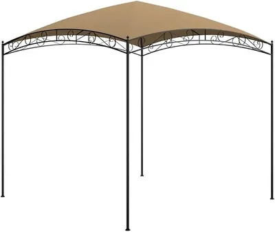 Obrázok produktu pre Pavilón s rozmermi 3x3x2,65 m, farby taupe, s strechou z polyesteru (180 g/m²) a oceľovou konštrukciou, vhodný do záhrady, na terasu, balkón, ako párty stan, pergola alebo na vonkajšie podujatia