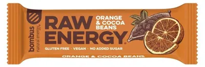 Baton RAW ENERGY pomarańcz-ziarna kakao BEZGL. 50 g
