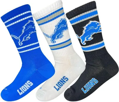 Produktbild von Huddle Uni Freizeitsocken Detroit Lions Crew 3-Pack RBL/WHT/BLK - Größe 39-42