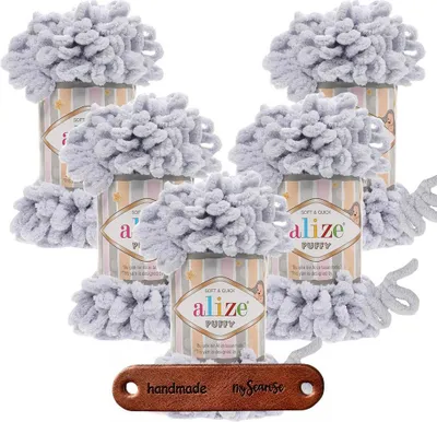 Produktbild von 5 x ALIZE Puffy 416 Grey mit Label