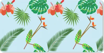 Produktbild von MuchoWow® Mauspad Mousepad Muster - Pflanzen - Dschungel - Blumen 60x30 cm - Mousepads - Maus Mat - Pad - Mausunterlage - Nachhaltig