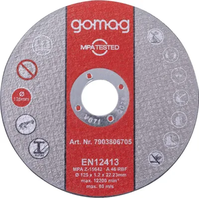 Produktbild von Gomag Schleifscheiben für Akku Winkelschleifer 12tlg. Trennschreiben Set 125m