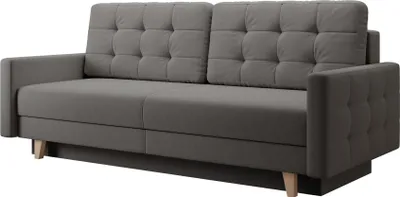 Produktbild von Selsey Verat - Schlafsofa mit Stauraum und Easy-Clean Veloursbezug, Dunkelgrau