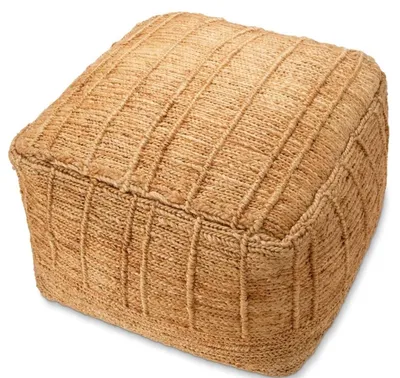 Zdjęcie produktu dla Casa Padrino stołek z naturalnej juty 60 x 60 x h. 40 cm - Stołek do salonu - Luksusowe meble