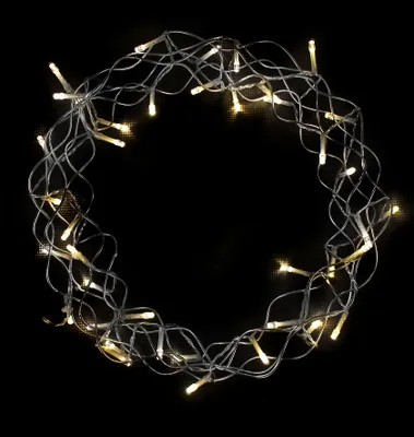 Produktbild von Metallkranz Ø 30 cm zum hängen - 40 LED - LED Kranz mit Timer