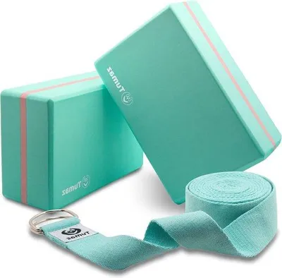 Produktbild von Famanu Yogablöcke Set von 2 - Hohe Dichte - Flexibilität der Wirbelsäule - Yoga und Pilates - Leichtgewicht - Rutschfeste Oberfläche