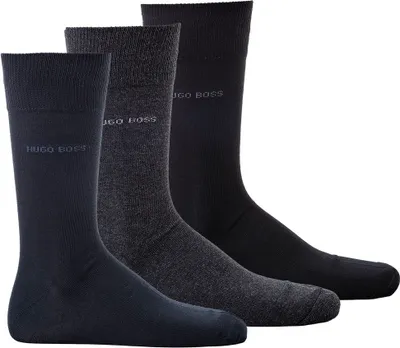 Produktbild von HUGO BOSS Herren Socken, 3er Pack - Finest Soft Baumwolle, Threepack, schwarz/marineblau/grau 43-46