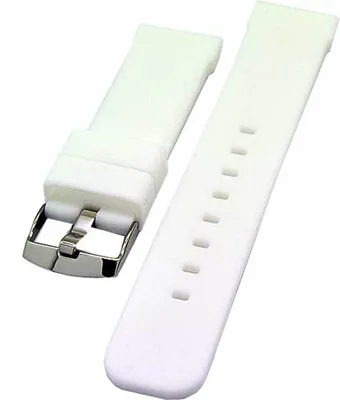 Produktbild von Uhrenarmband Silikon Kautschuk 18mm Diver weiss Breitdorn NEU