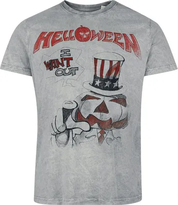 Produktbild von Helloween T-Shirt Herren I Want Out grau Band-Merch, Bands 100% Baumwolle M