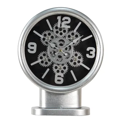 Immagine prodotto di Orologio da tavolo Clayre & Eef 24x8x30 cm MDF color argento Ferro Rotondo