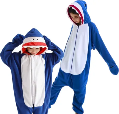 Produktbild von Pyjama Onesie Kigurumi Kostüm für Kinder Hai 104