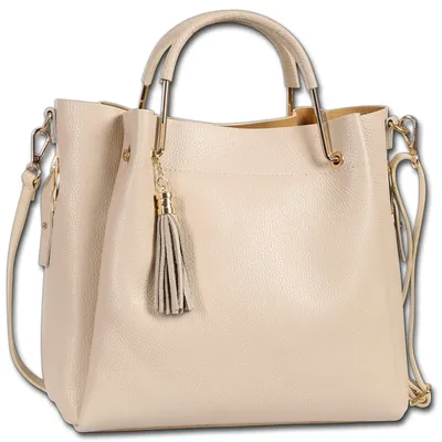 Produktbild von Toscanto Damen Umhängetasche Handtasche Leder Tasche beige D3OTT857UI3