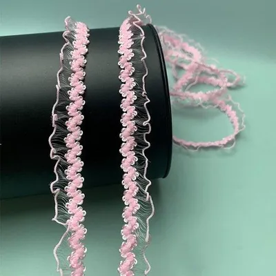 Produktbild von Vintage-Spitzenband – Elastisches Spitzenband – Ideal für DIY-Projekte und Geschenkverpackungen – Rosa – Hochzeiten – Dekoration – Kreative Projekte